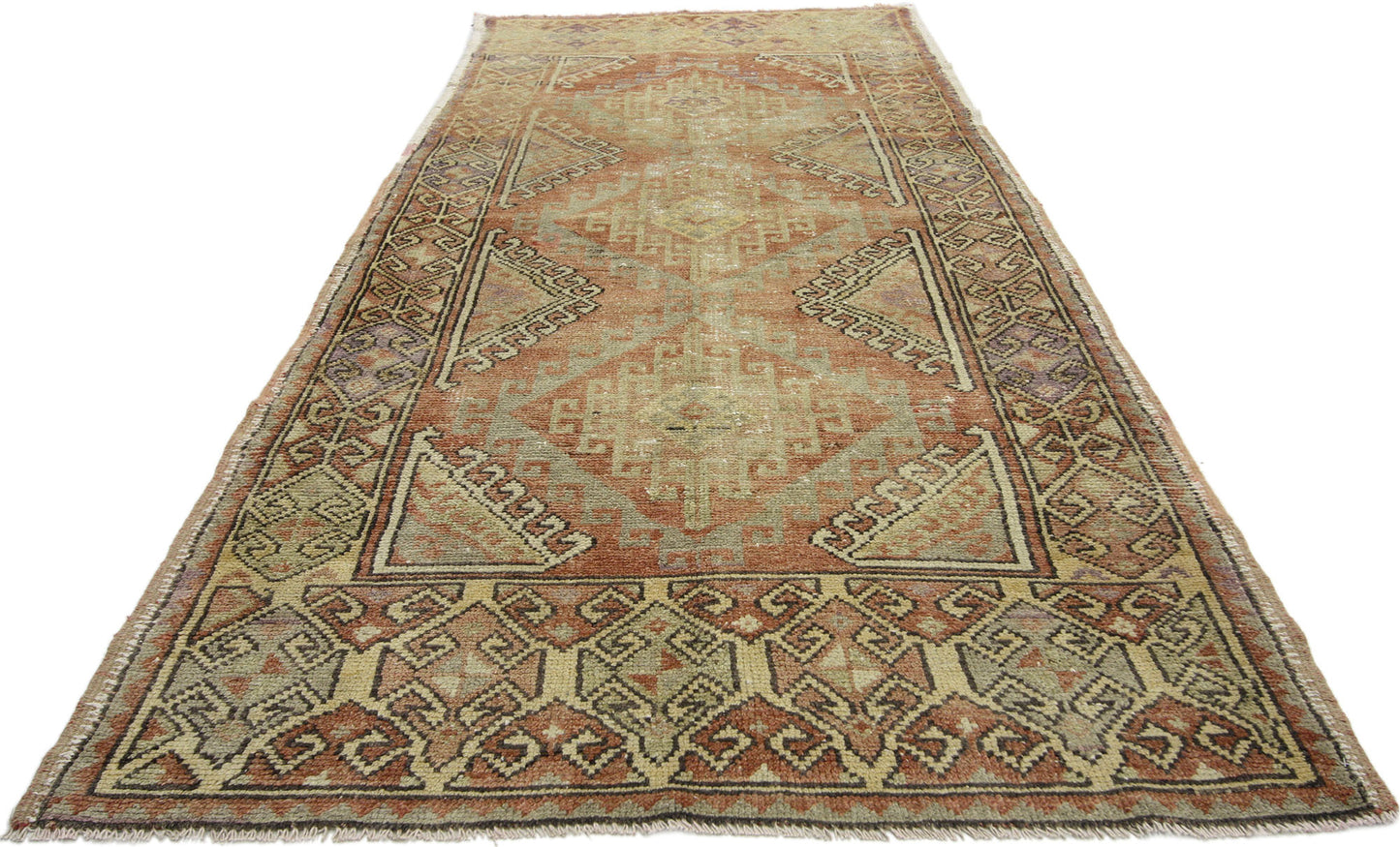 4 x 9 Vintage Turkish Oushak Rug 52410