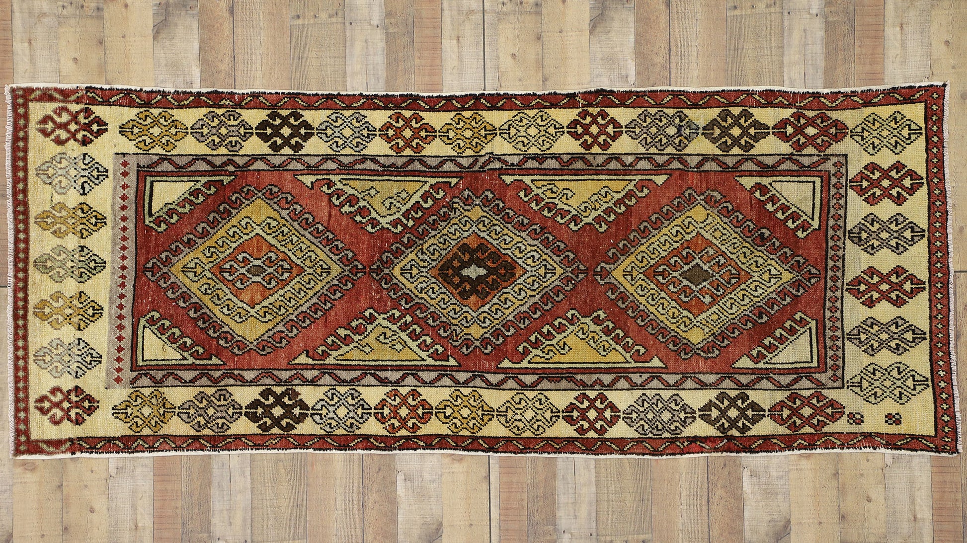 4 x 9 Vintage Turkish Oushak Rug 52412