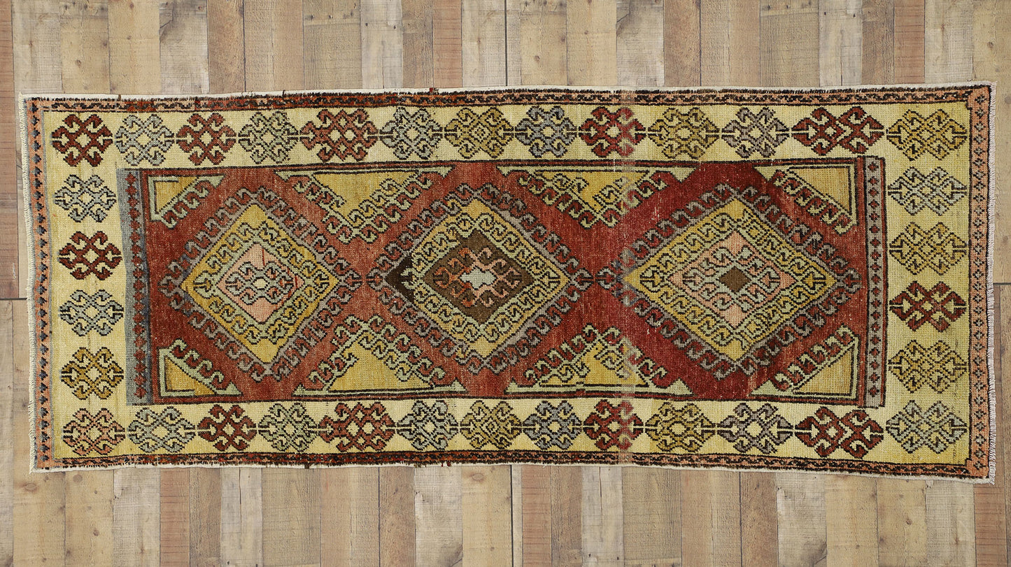 4 x 9 Vintage Turkish Oushak Rug 52413