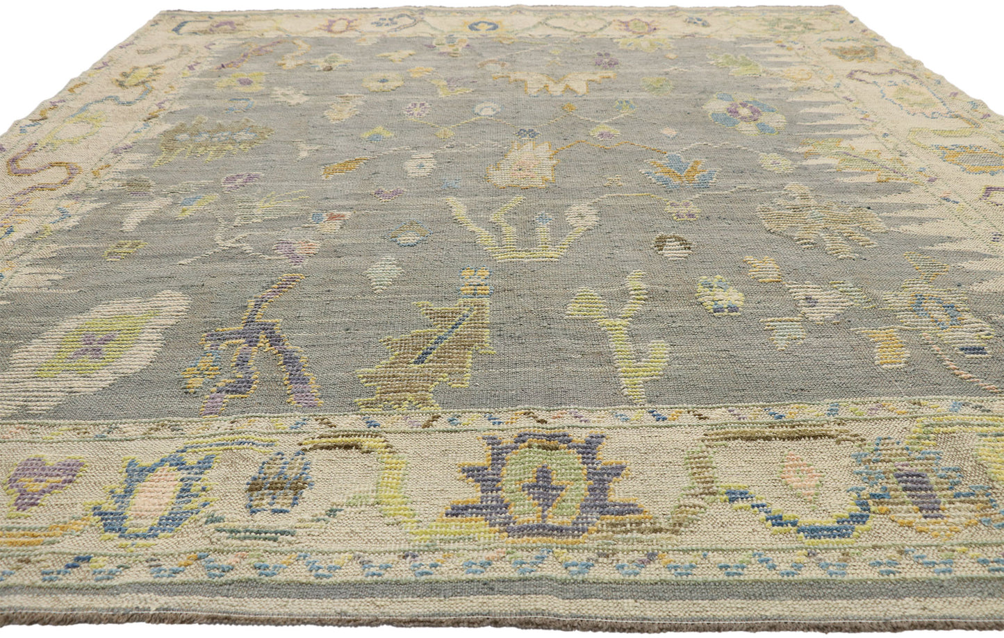 8 x 11 Colorful Oushak High-Low Rug 52527