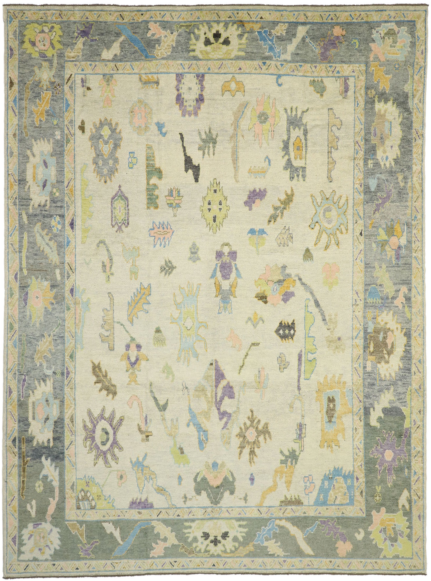 11 x 14 Colorful Turkish Oushak Rug 52528