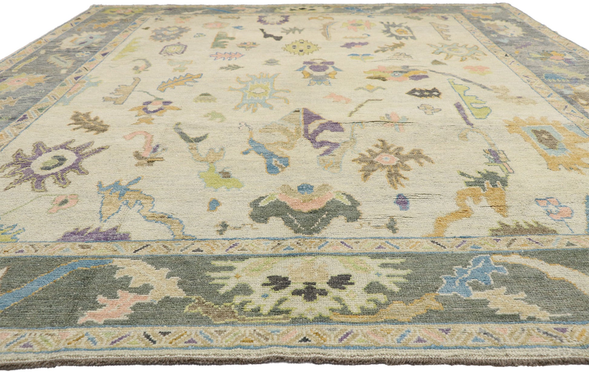 11 x 14 Colorful Turkish Oushak Rug 52528