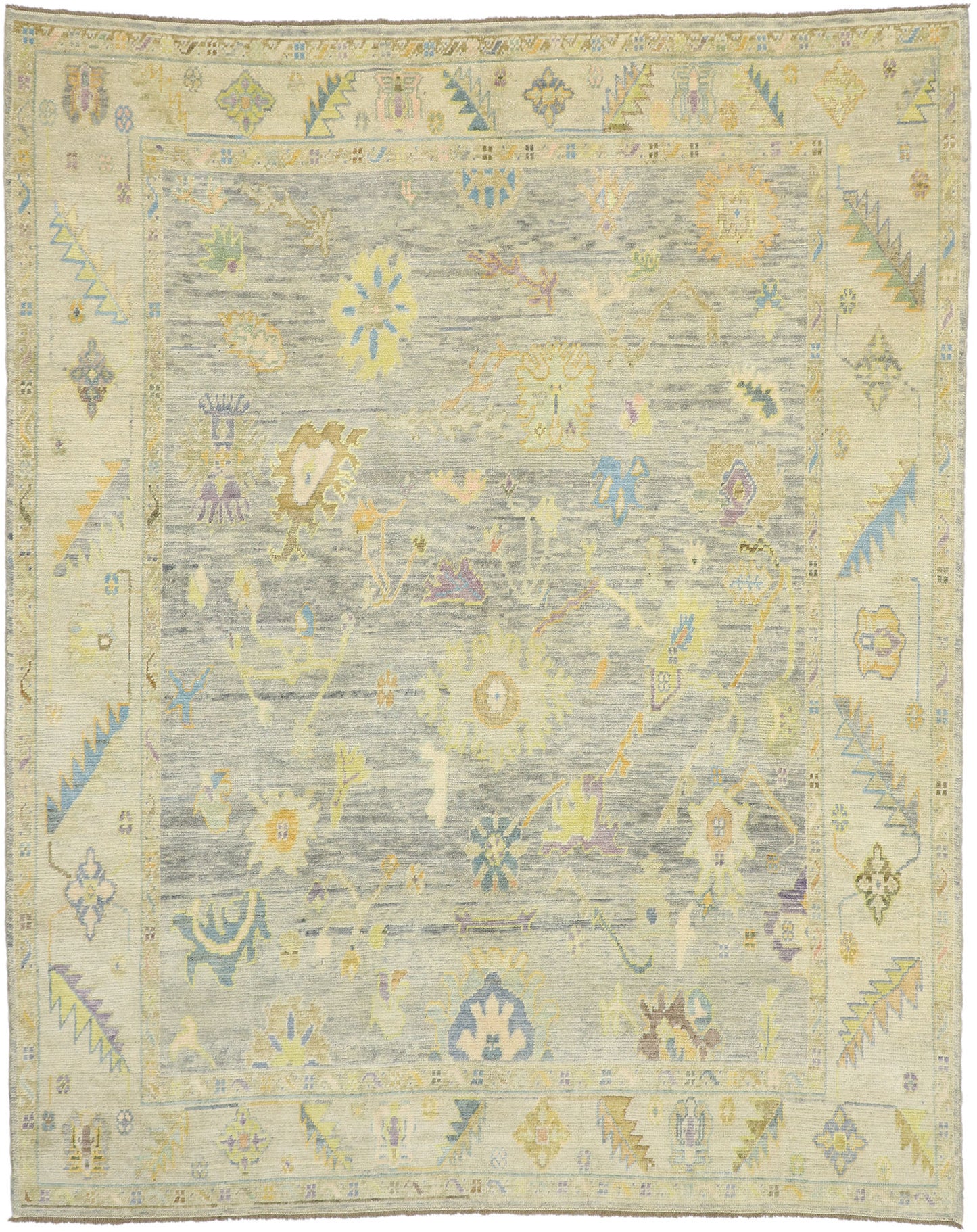 9 x 11 Colorful Turkish Oushak Rug 52529