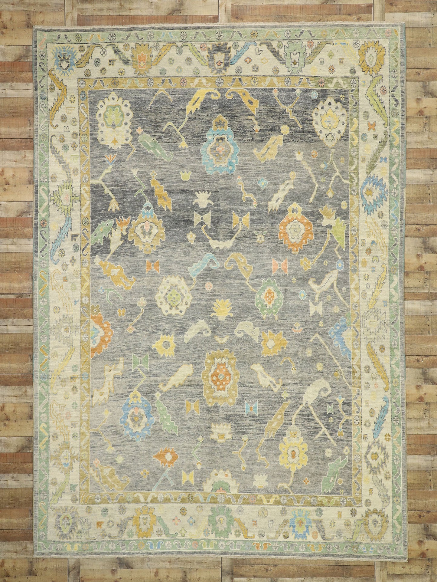 10 x 14 Colorful Turkish Oushak Rug 52537