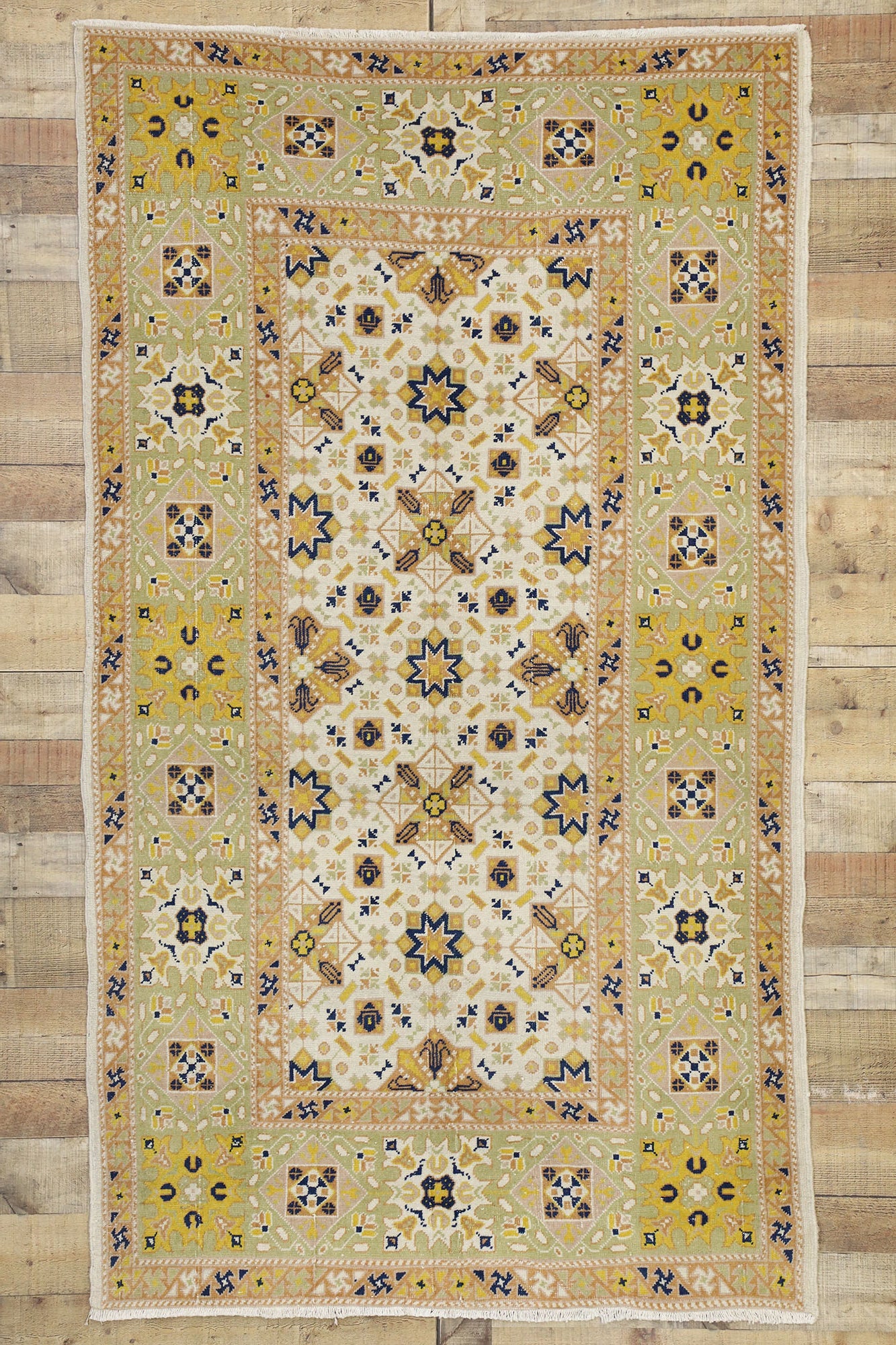 4 x 7 Vintage Turkish Sivas Rug 52615