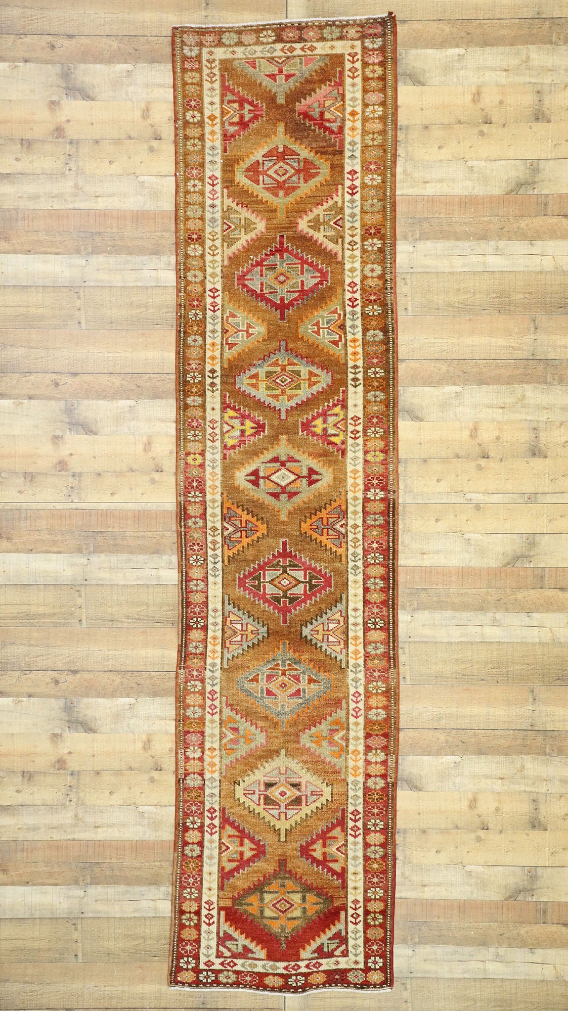 3 x 12 Vintage Turkish Oushak Rug 52704