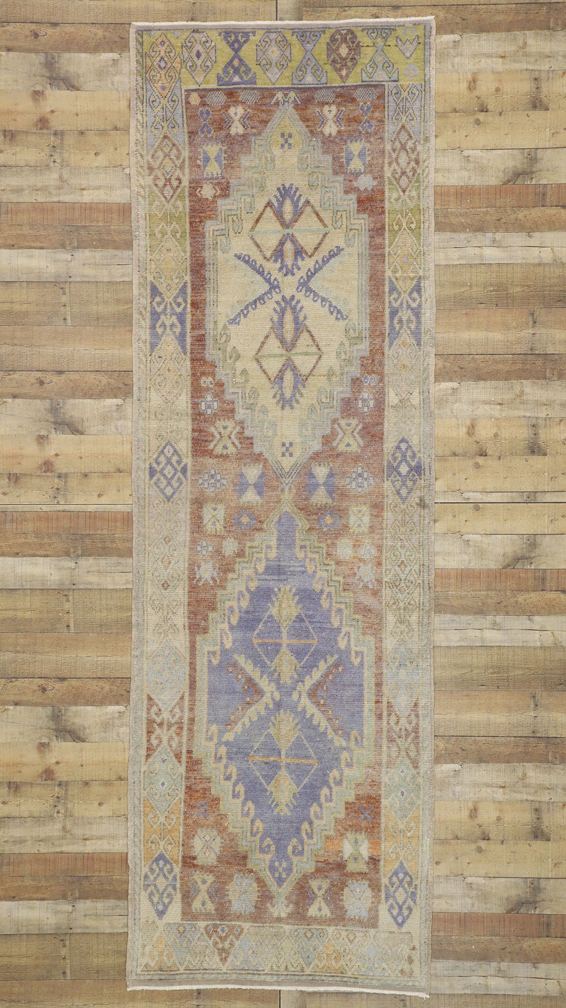 4 x 11 Vintage Turkish Oushak Runner 52740