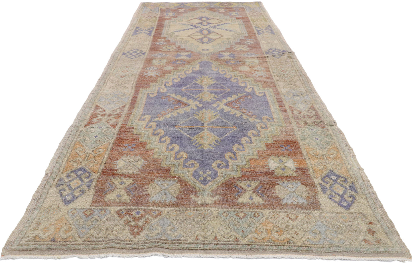 4 x 11 Vintage Turkish Oushak Runner 52740