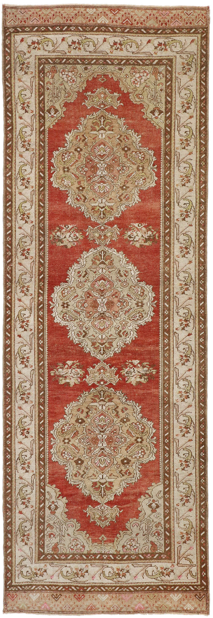 4 x 11 Vintage Turkish Oushak Rug 52743