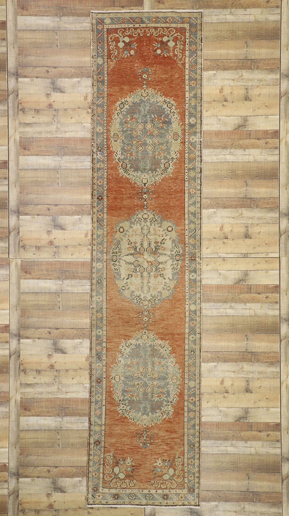 3 x 14 Vintage Turkish Oushak Rug 52745