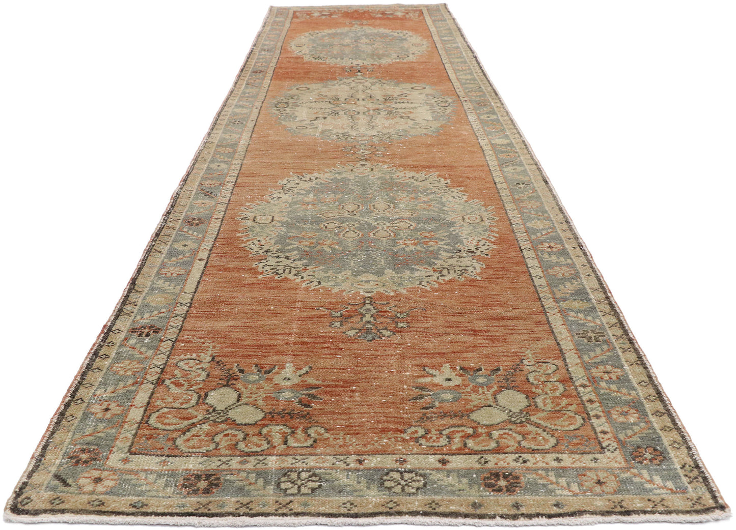 3 x 14 Vintage Turkish Oushak Rug 52745