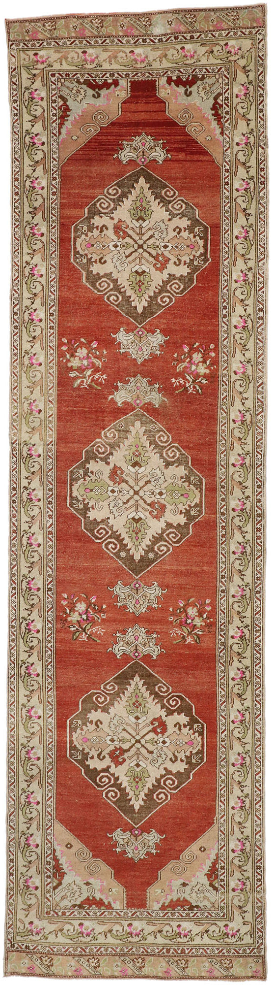 4 x 13 Vintage Turkish Oushak Rug 52758