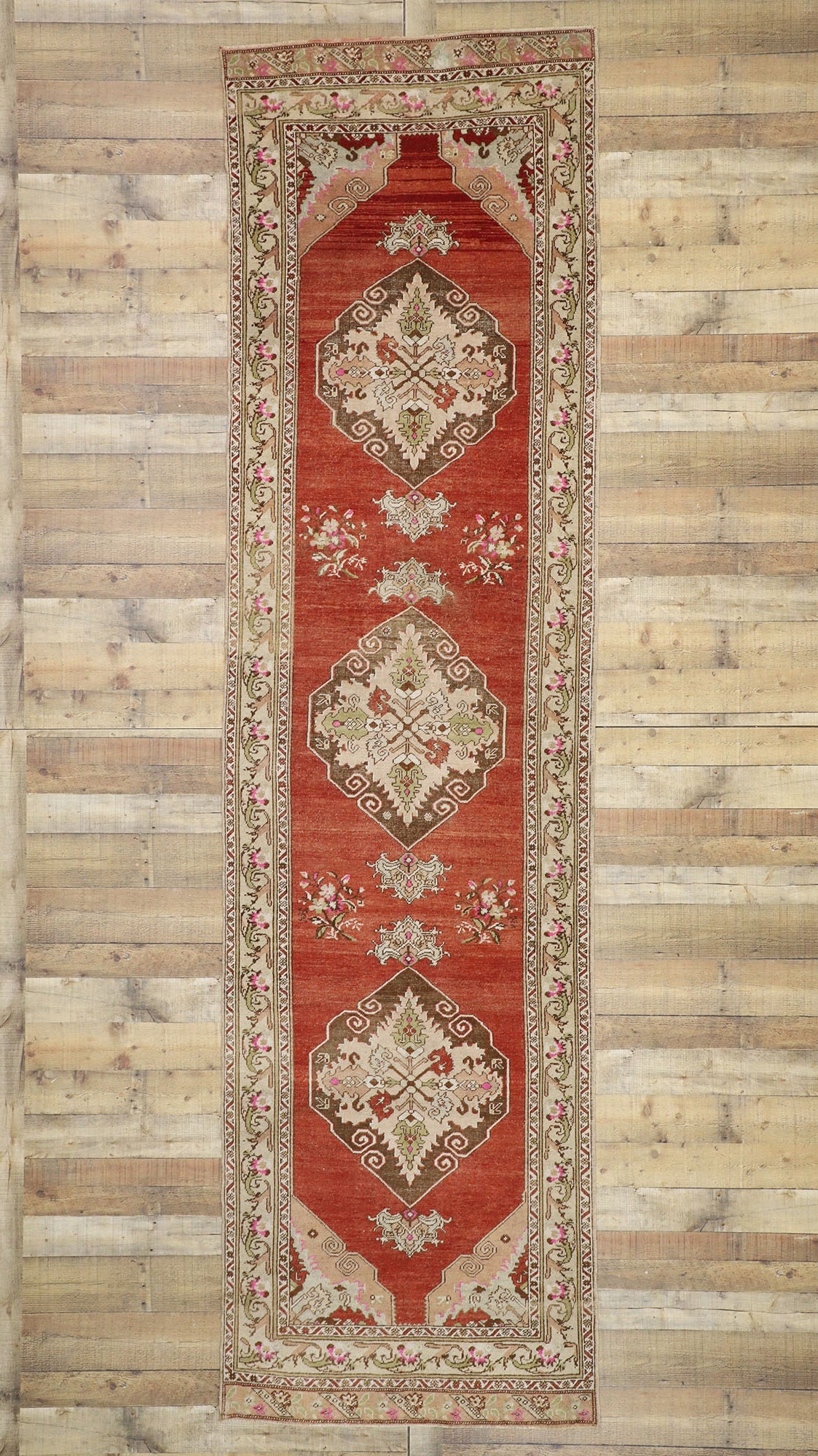 4 x 13 Vintage Turkish Oushak Rug 52758