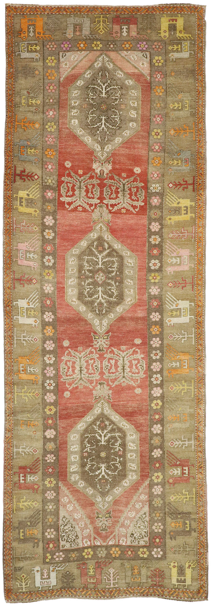 5 x 14 Vintage Turkish Oushak Runner 52760