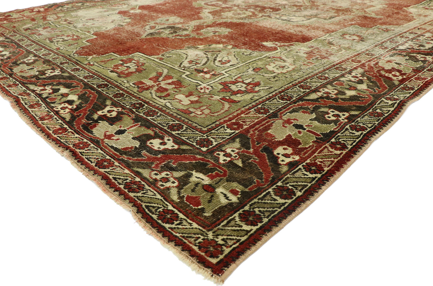 7 x 11 Vintage Turkish Oushak Rug 52768