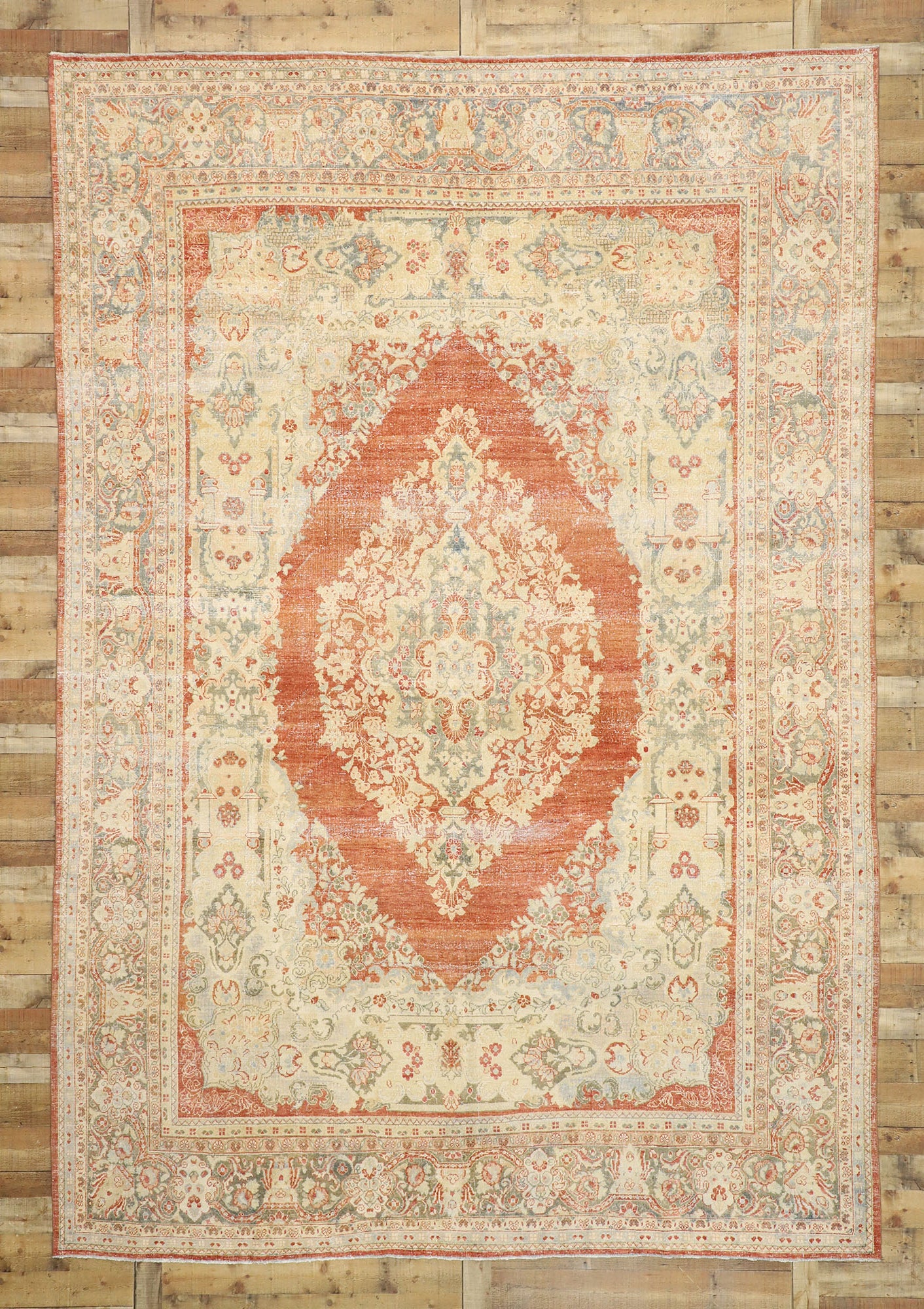 10 x 15 Vintage Persian Mahal Rug 52783