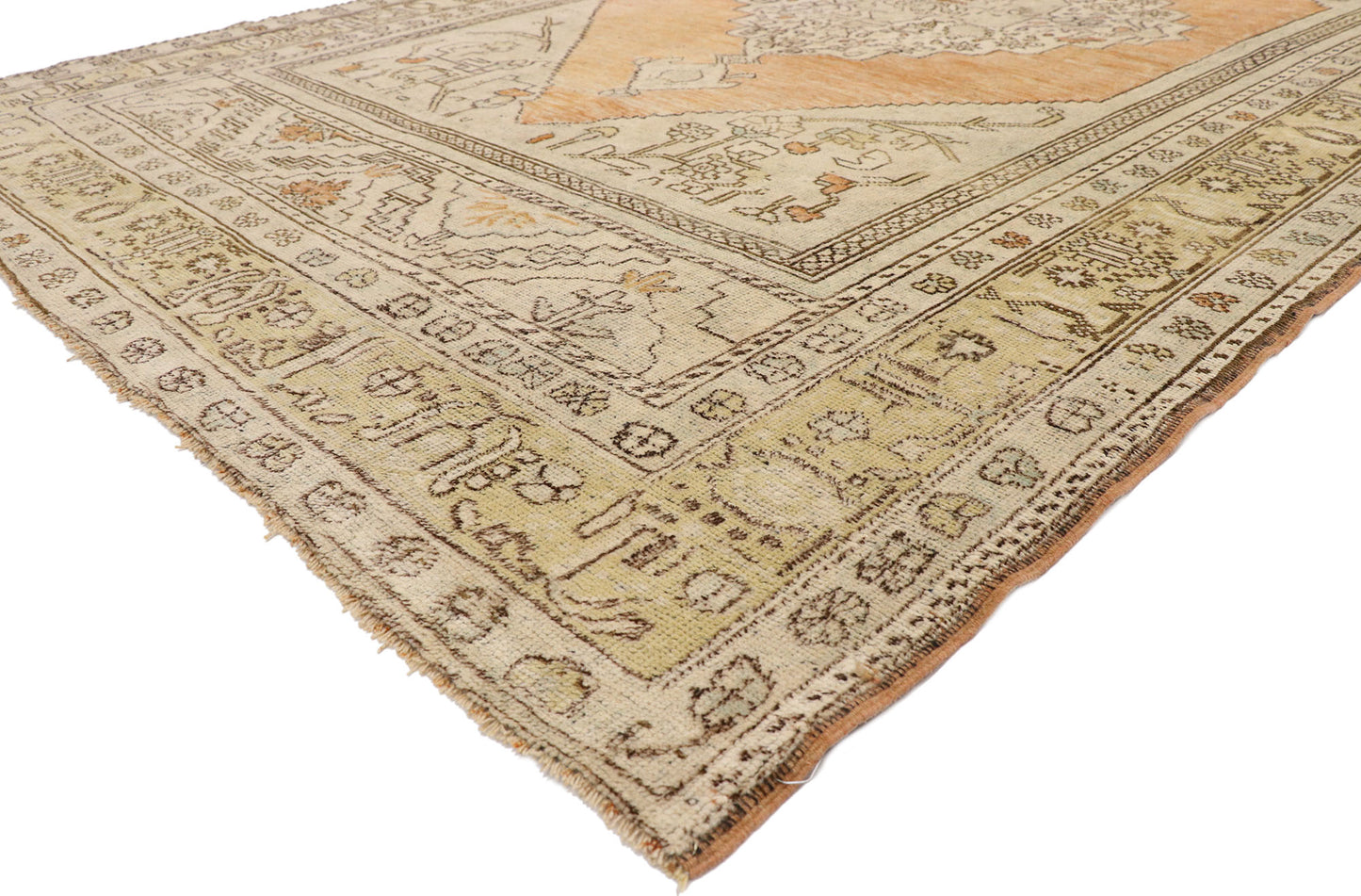 6 x 11 Vintage Turkish Oushak Rug 52806