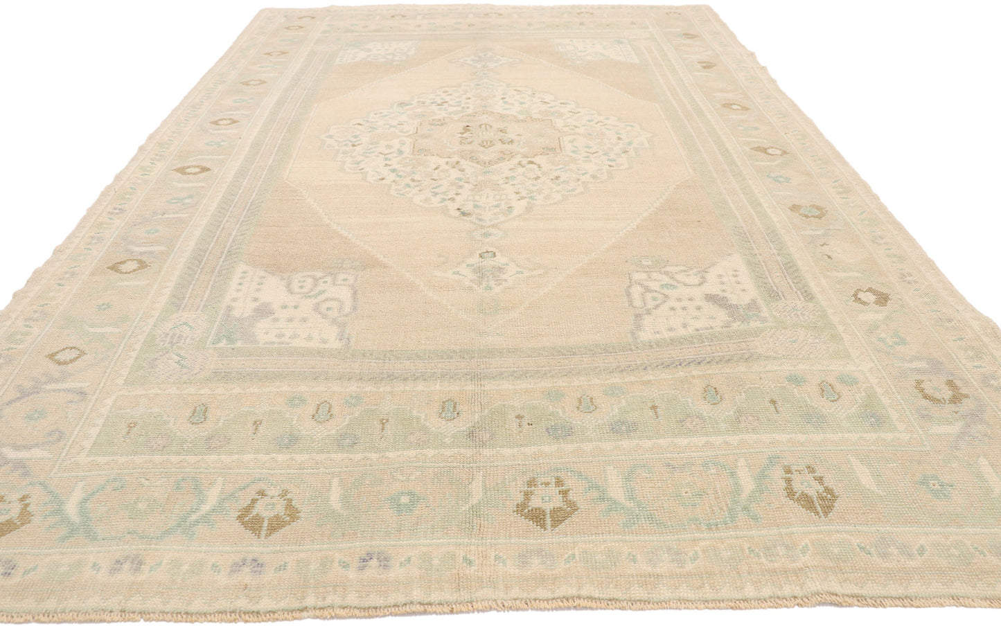 6 x 9 Vintage Turkish Oushak Rug 52810