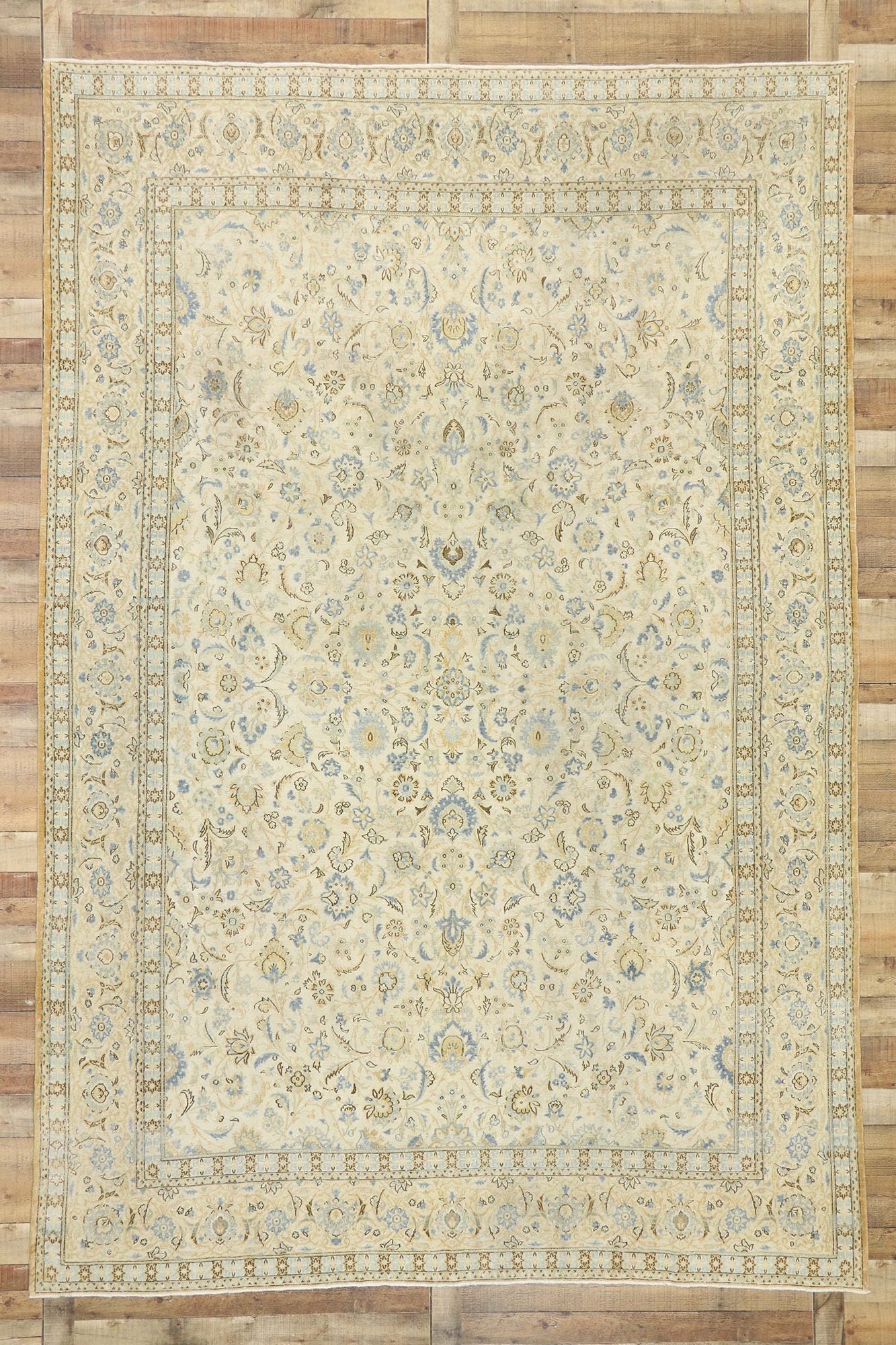 9 x 13 Antique Persian Kashan Rug 52843