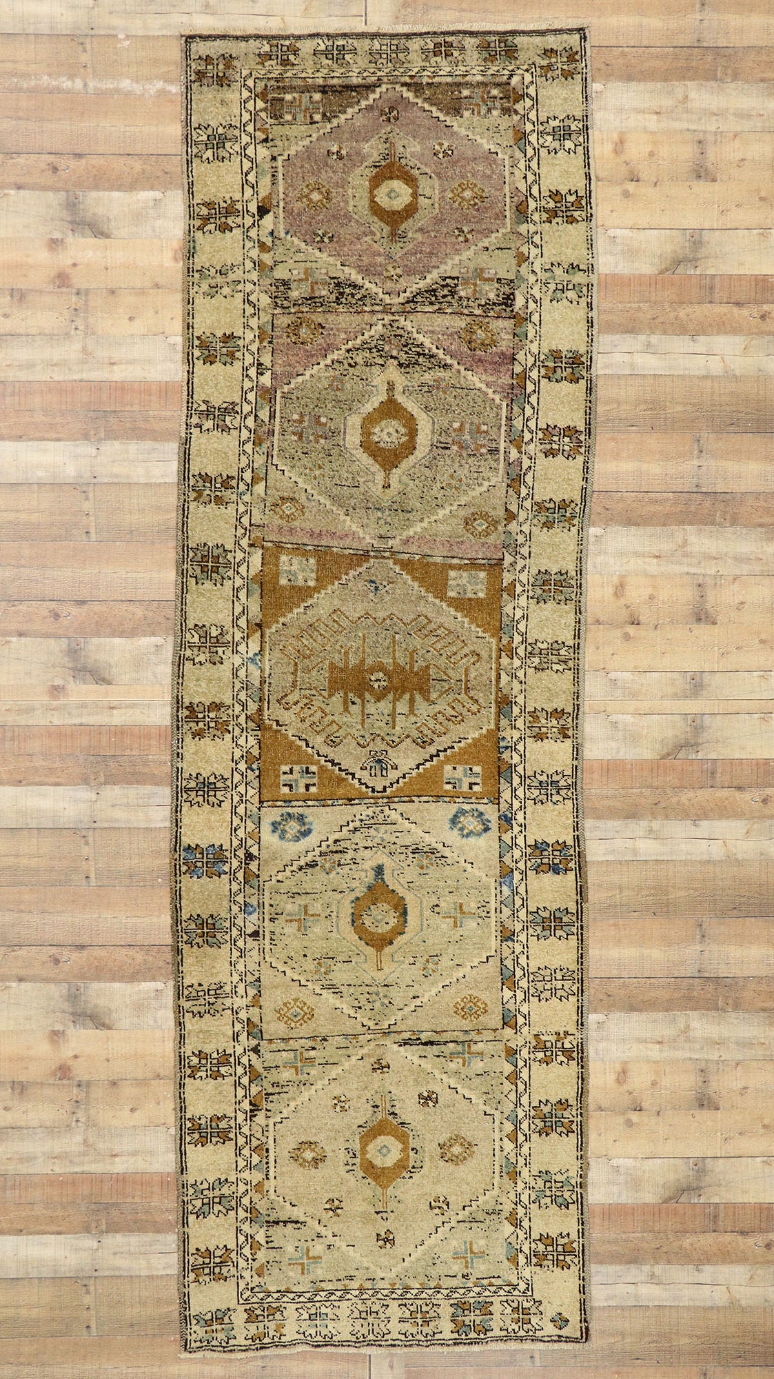 4 x 12 Vintage Turkish Oushak Runner 52852