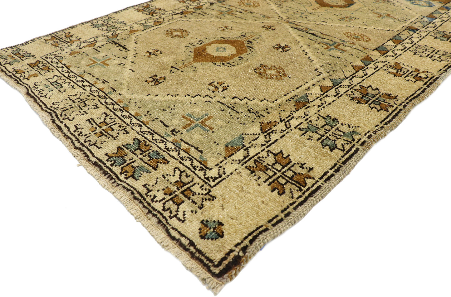 4 x 12 Vintage Turkish Oushak Runner 52852