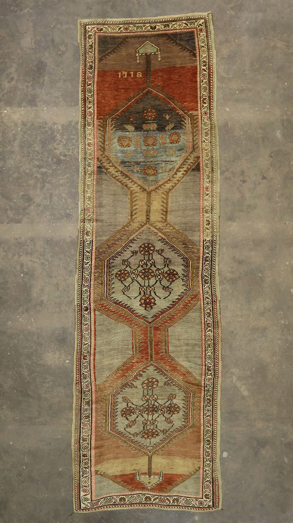 5 x 17 Antique Turkish Oushak Rug 52856