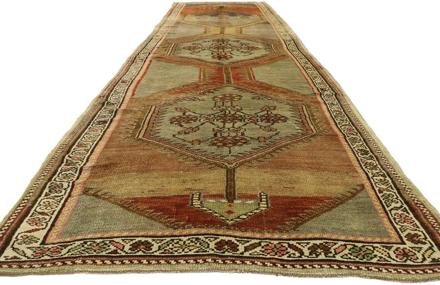 5 x 17 Antique Turkish Oushak Rug 52856
