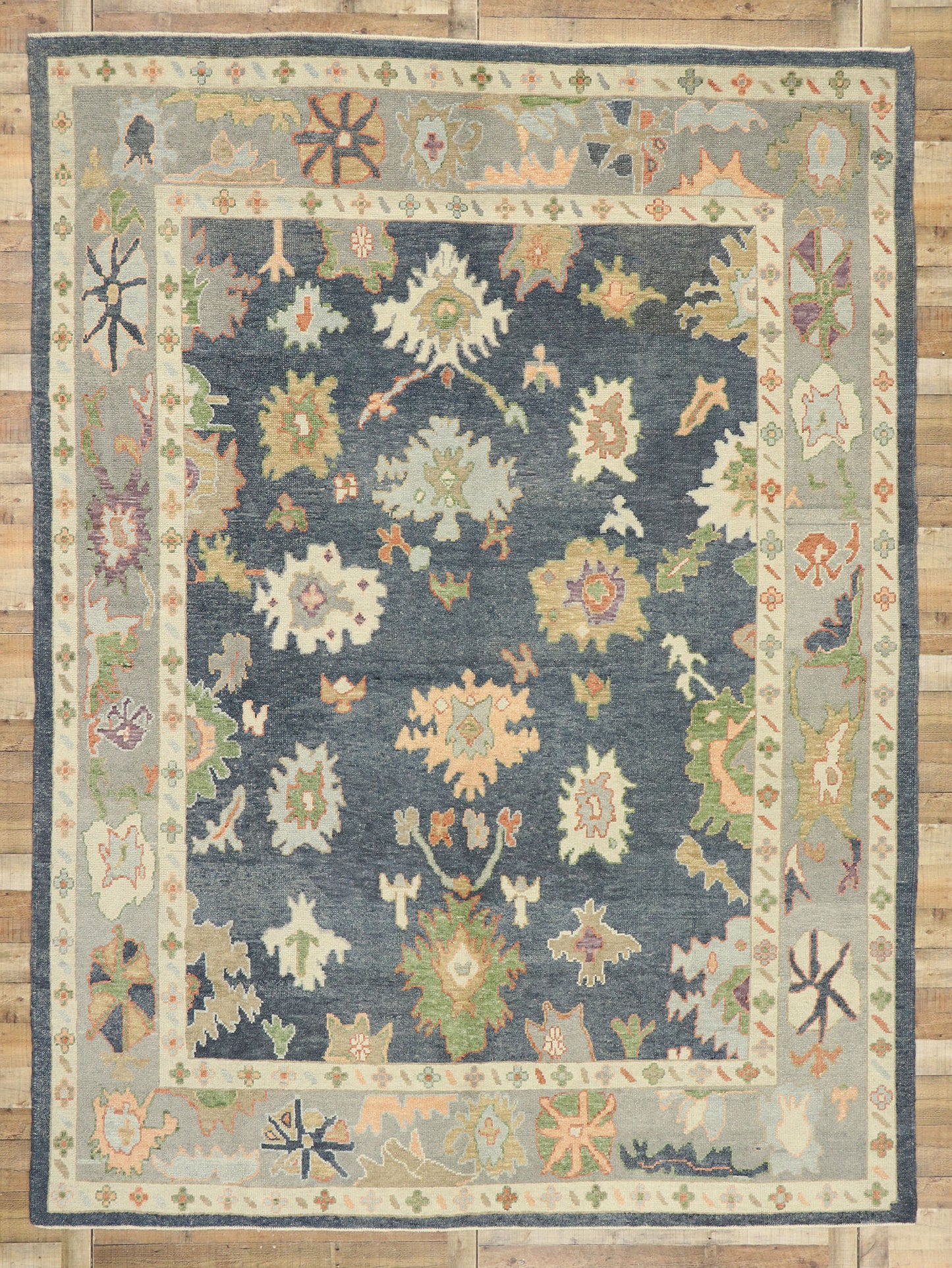 9 x 12 Colorful Turkish Oushak Rug 52862