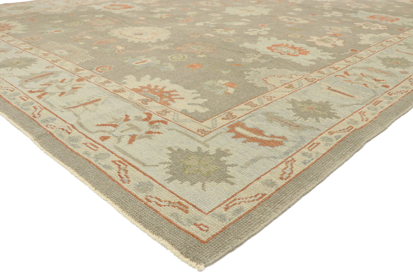 9 x 12 Earth-Tone Turkish Oushak Rug 52940