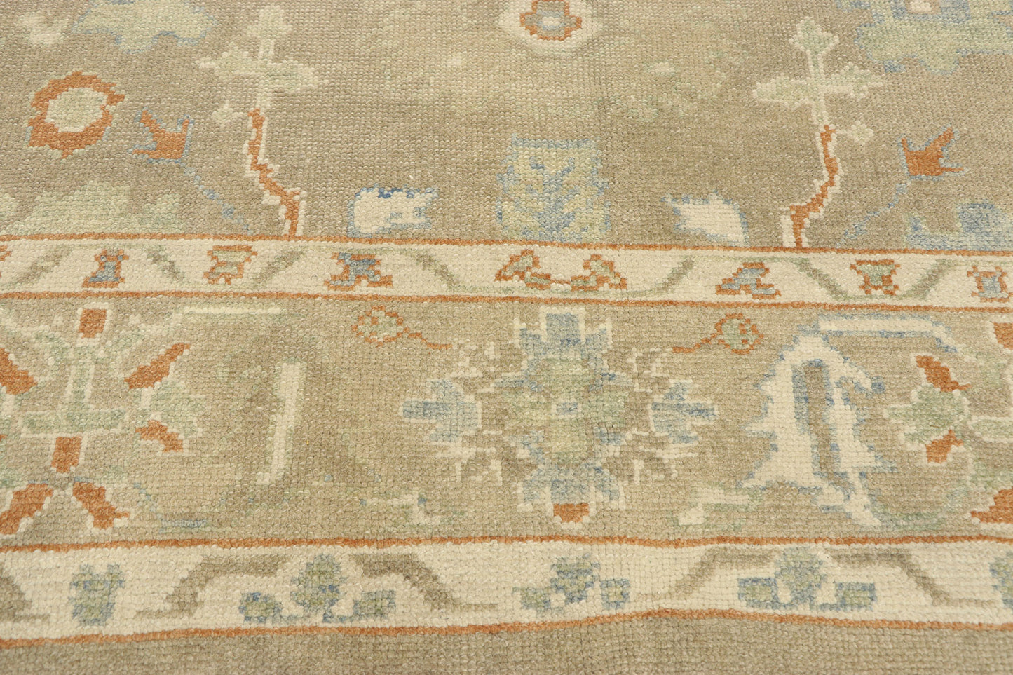 9 x 13 Earth-Tone Turkish Oushak Rug 52943