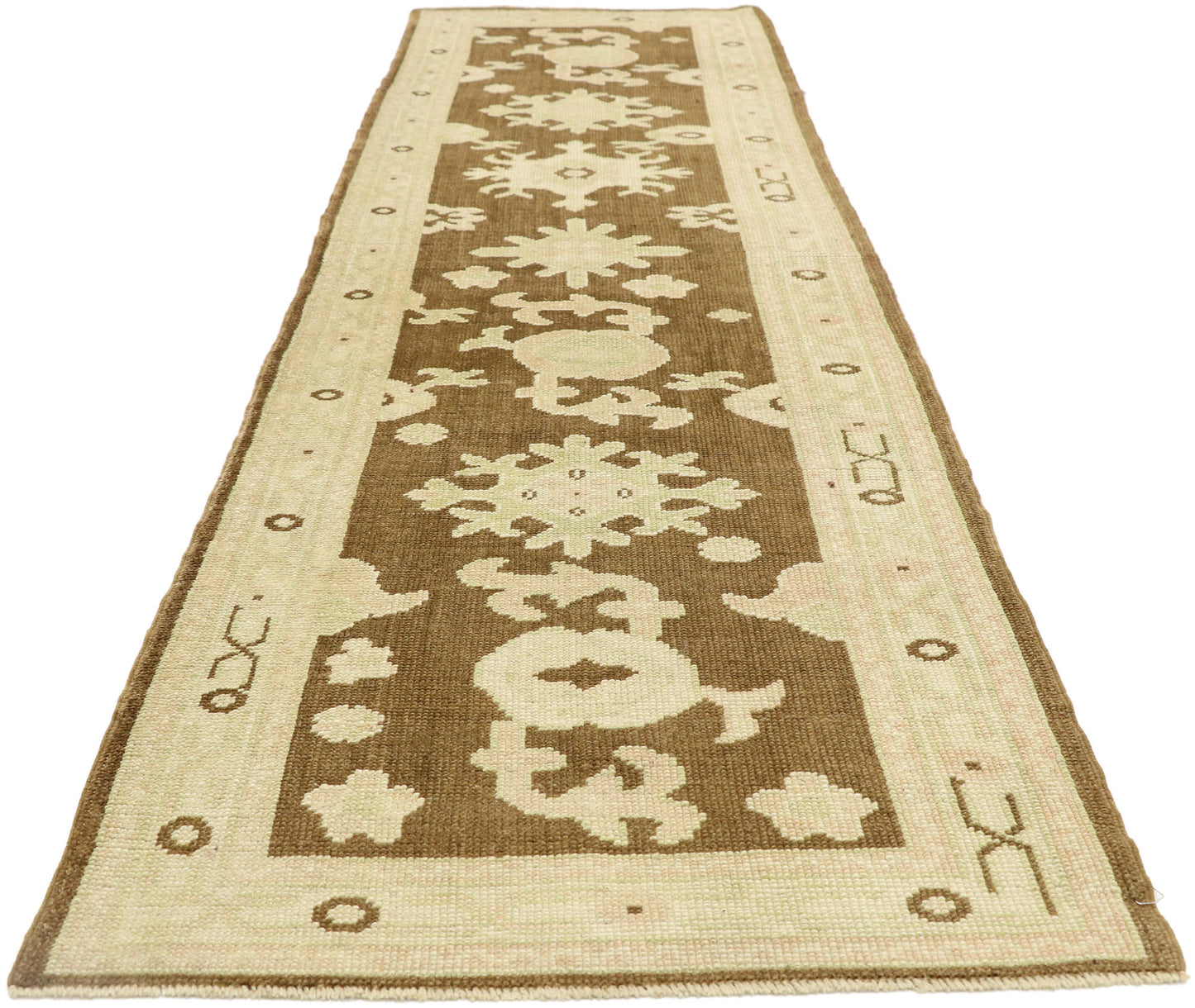 3 x 11 Earth-Tone Turkish Oushak Runner 52953