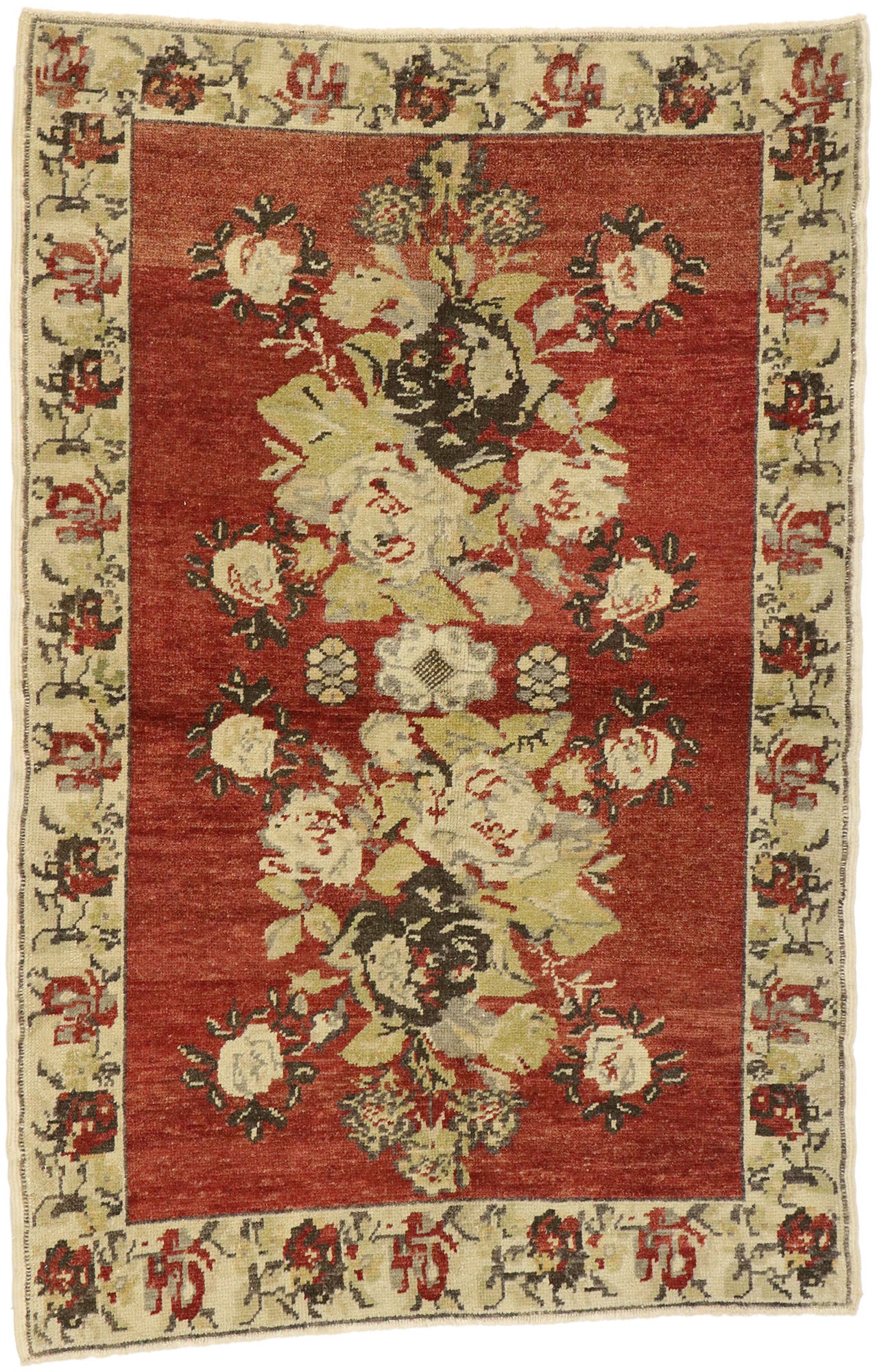 3 x 5 Vintage Turkish Oushak Rug 52978