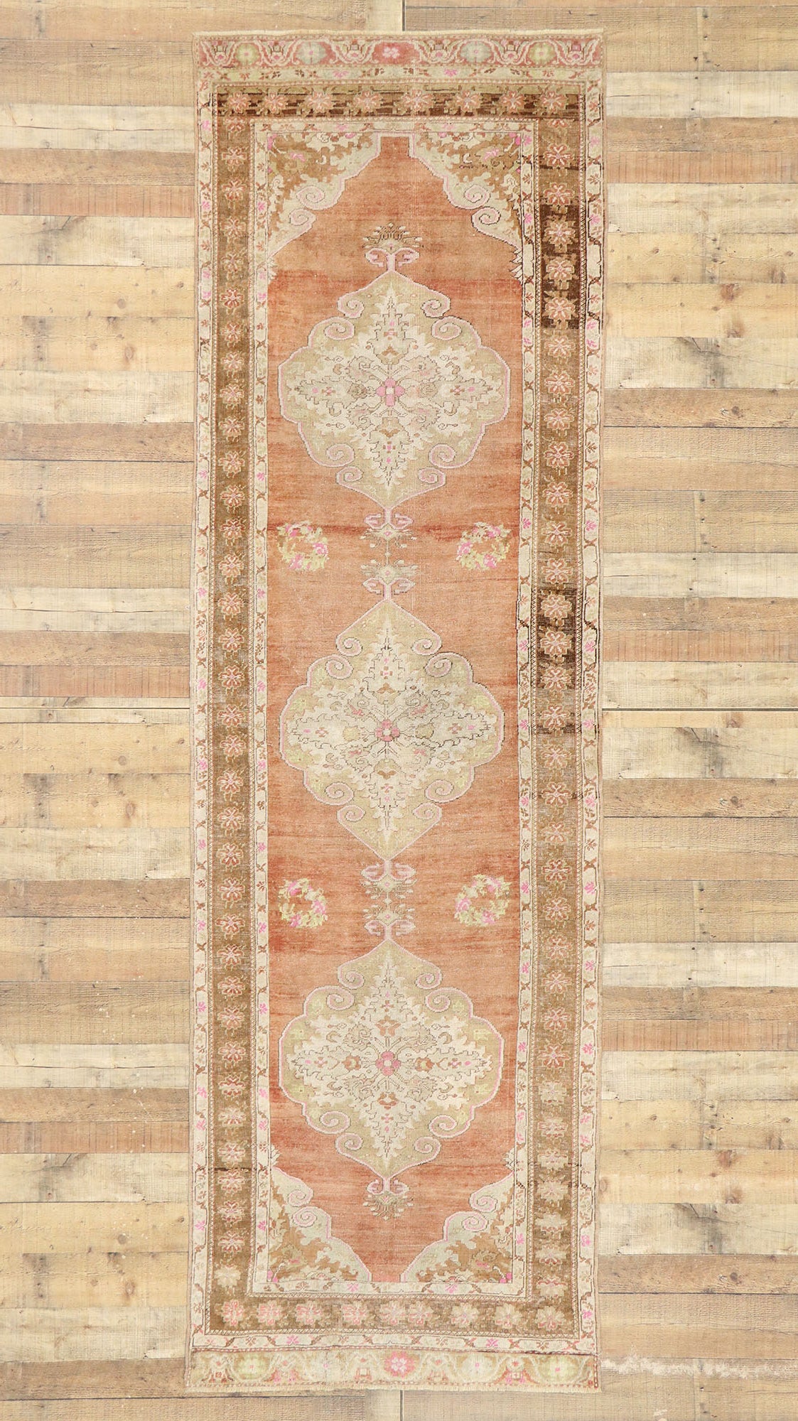 4 x 11 Vintage Turkish Oushak Runner 52979