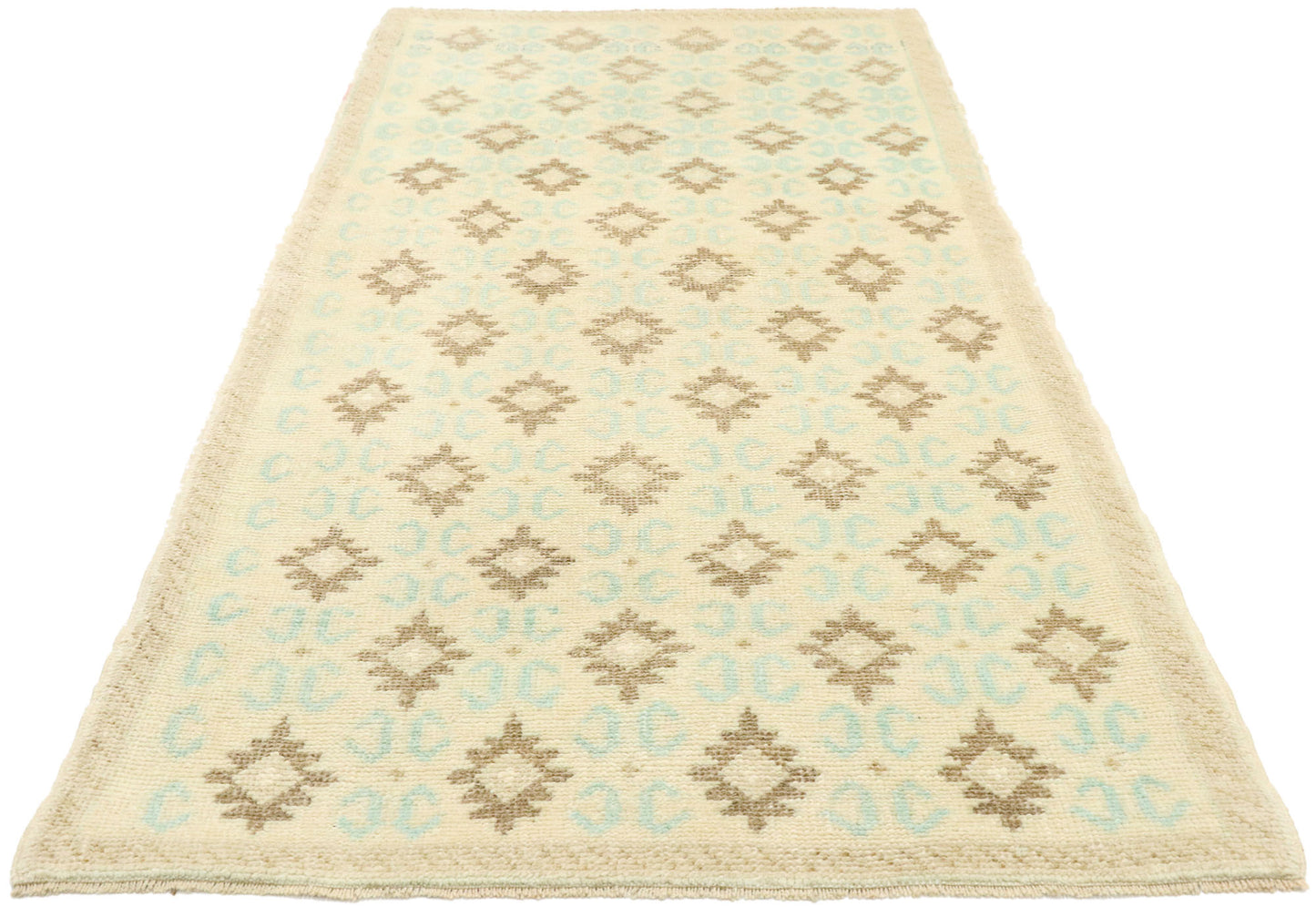 3 x 7 Vintage Turkish Oushak Rug 52986