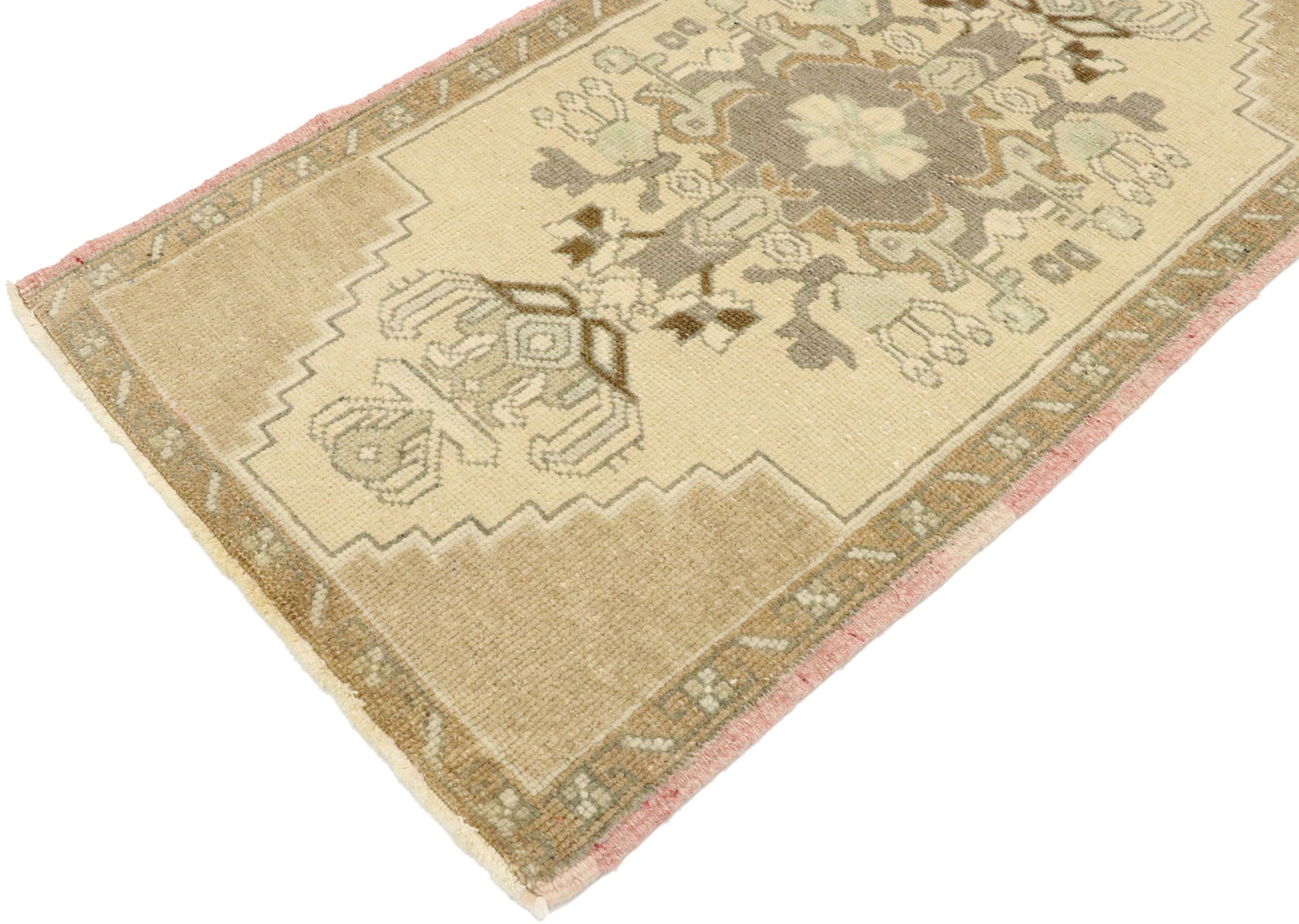 2 x 3 Vintage Turkish Oushak Rug 53016