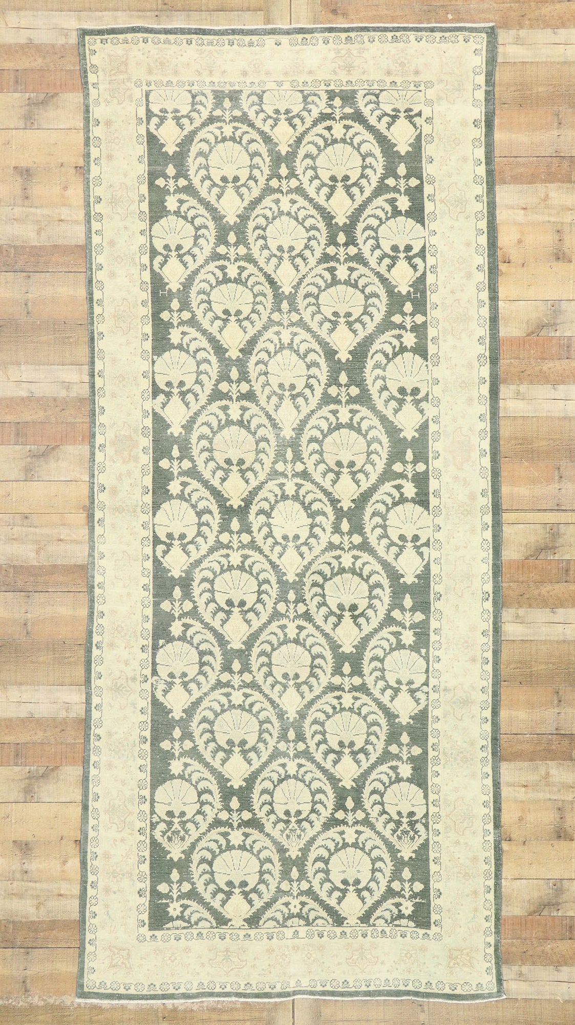 5 x 11 Distressed Vintage Romanian Rug 53033