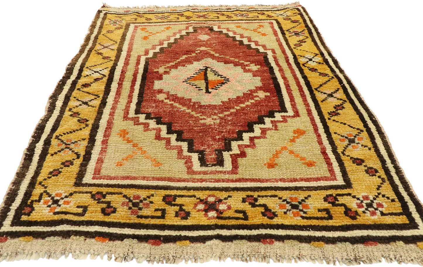 3 x 4 Vintage Turkish Oushak Rug 53040