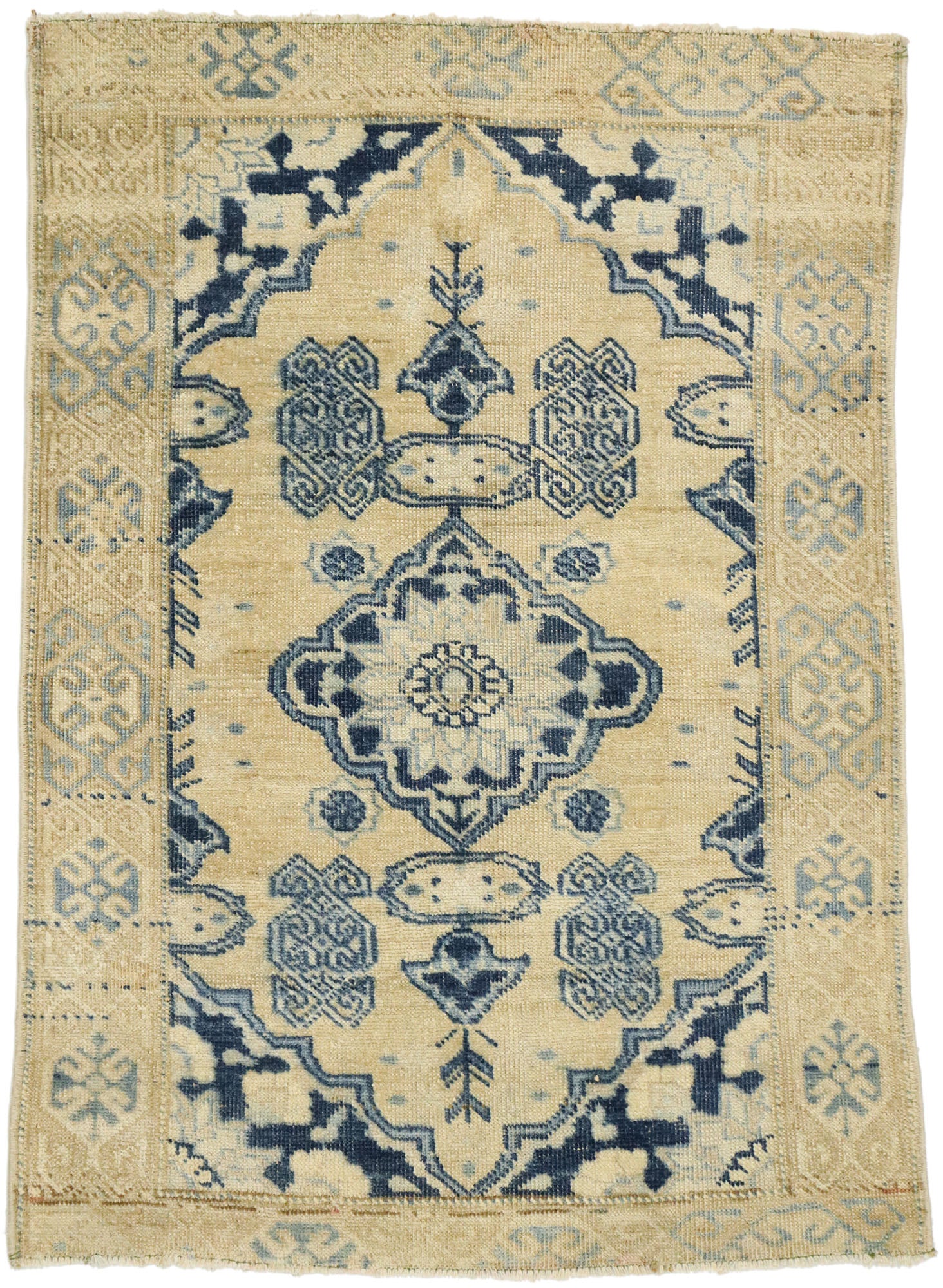 3 x 4 Vintage Turkish Oushak Rug 53041