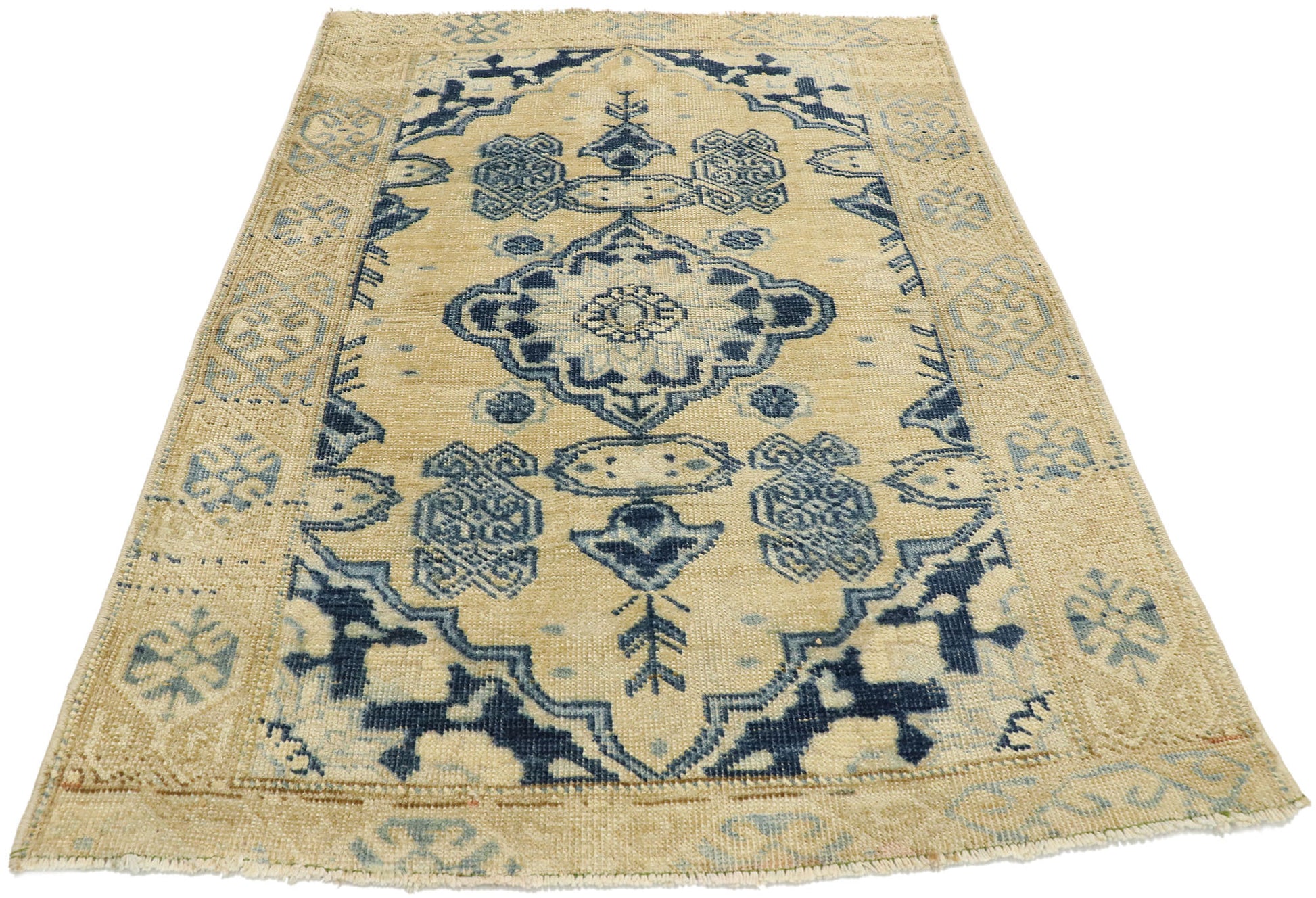 3 x 4 Vintage Turkish Oushak Rug 53041