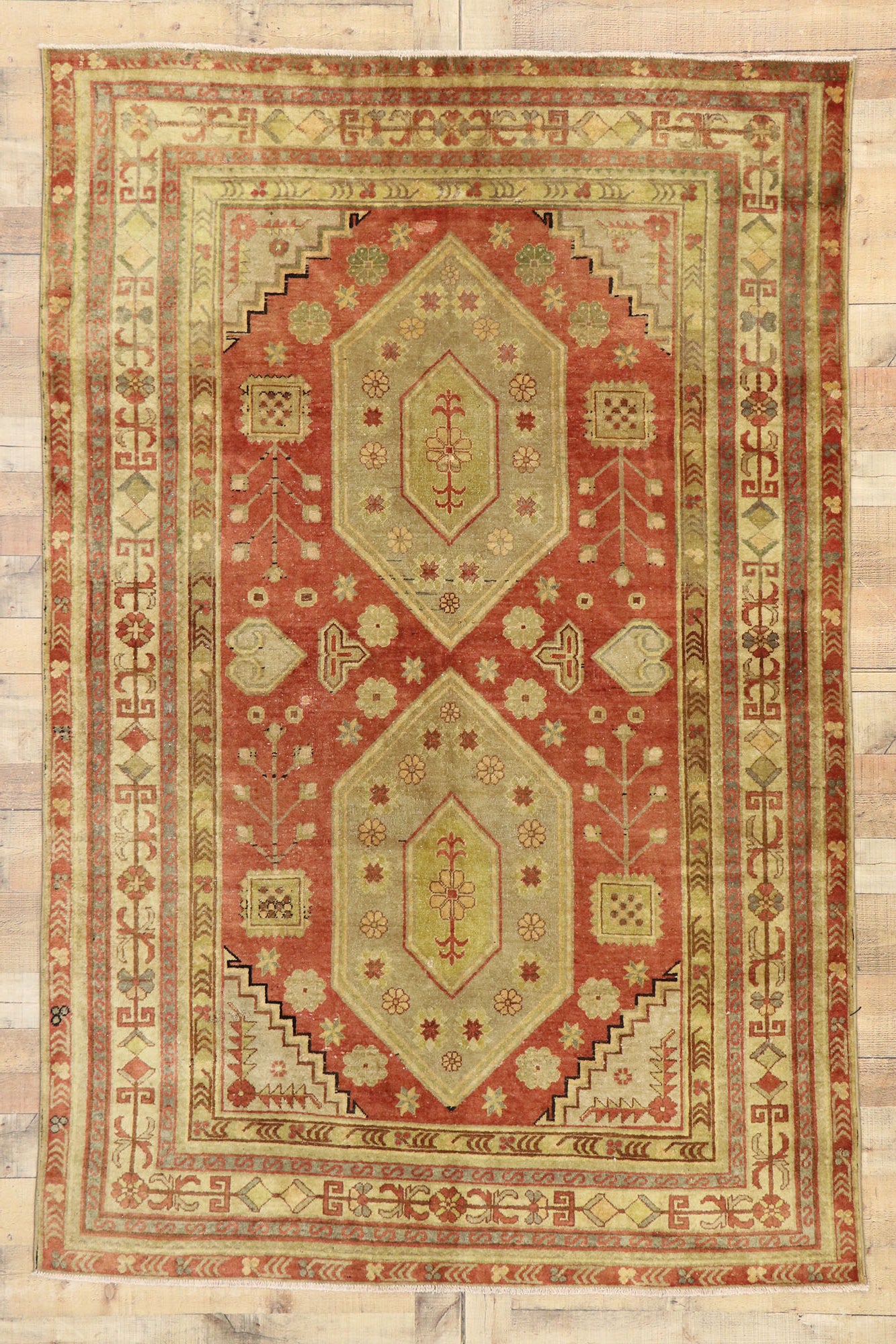 5 x 8 Vintage Turkish Oushak Rug 53044