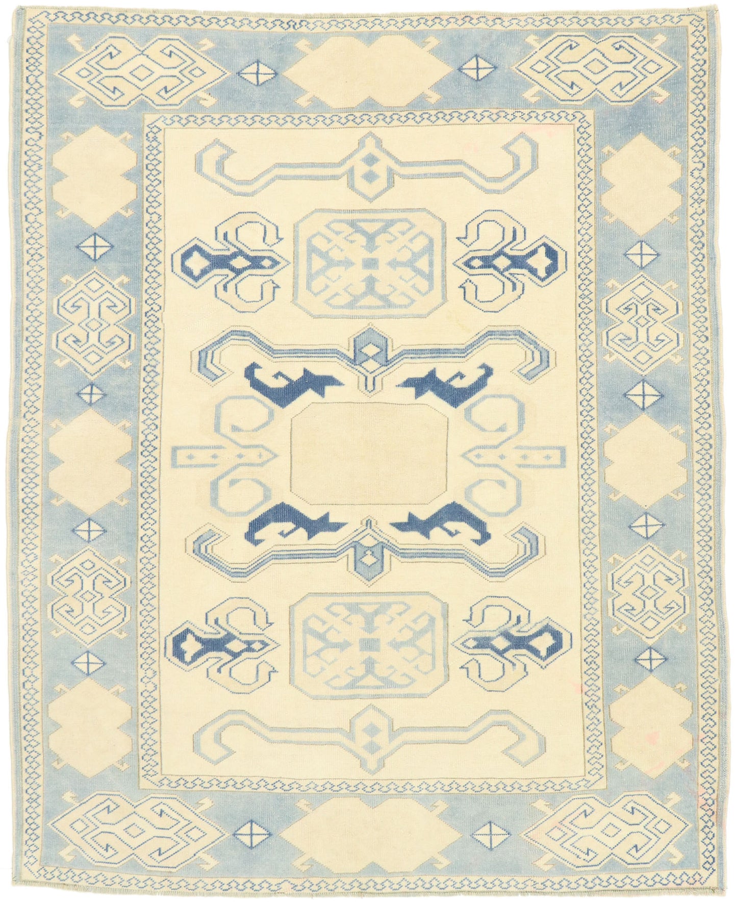 6 x 7 Vintage Turkish Oushak Rug 53053
