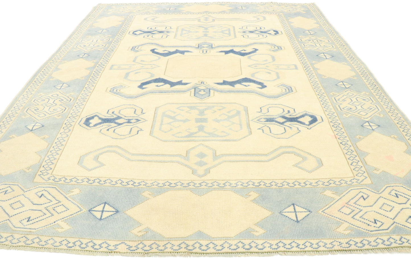 6 x 7 Vintage Turkish Oushak Rug 53053