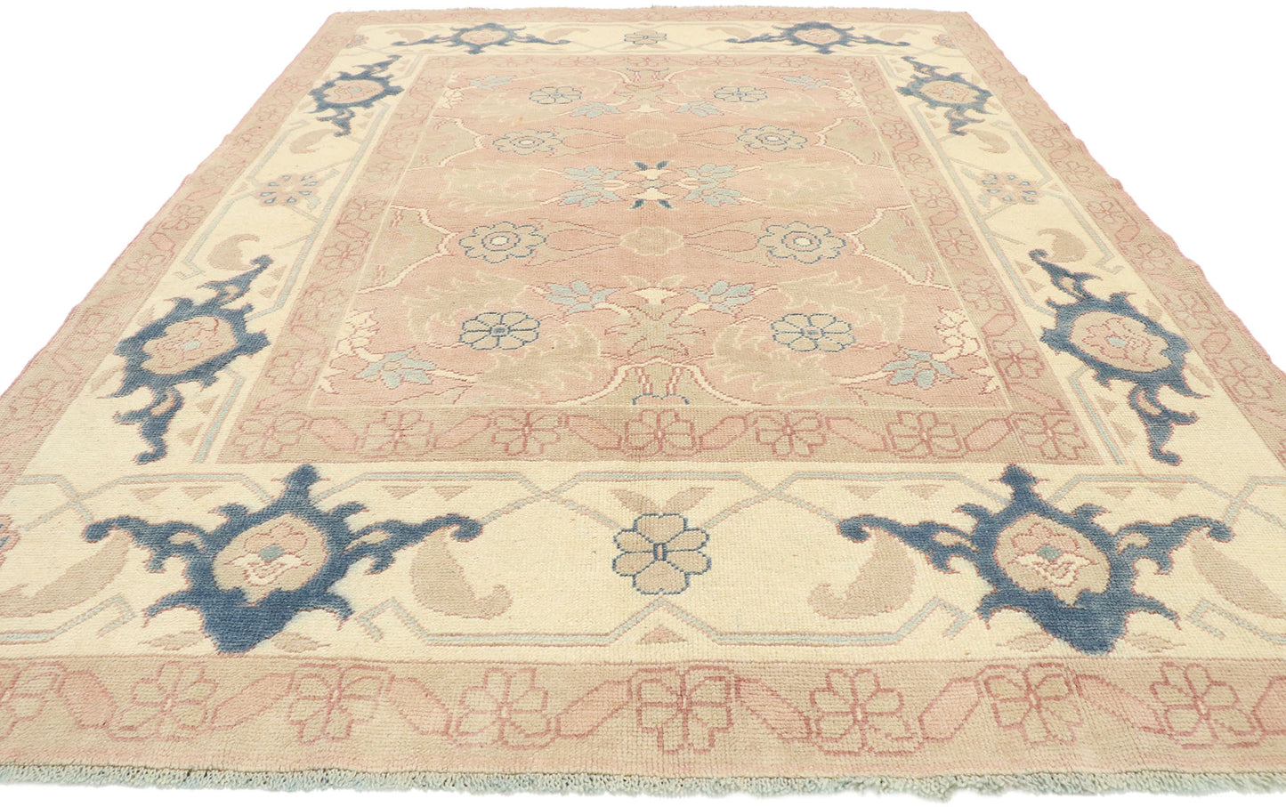 6 x 8 Vintage Turkish Oushak Rug 53055