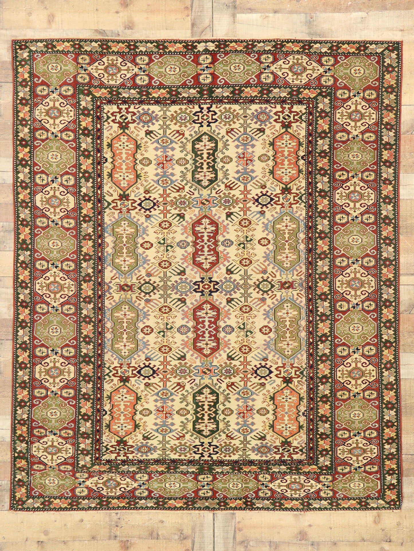 6 x 7 Vintage Turkish Oushak Rug 53070