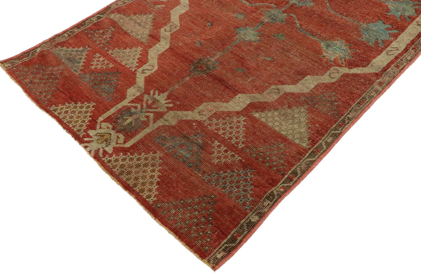 3 x 4 Vintage Turkish Oushak Prayer Rug 53076