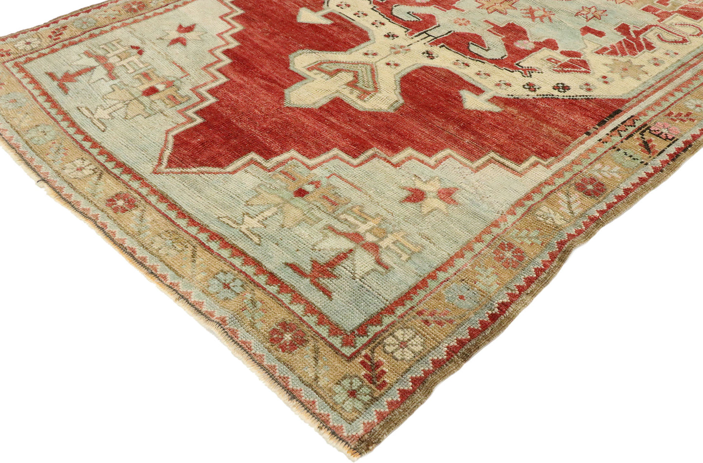 4 x 9 Vintage Turkish Oushak Rug 53081