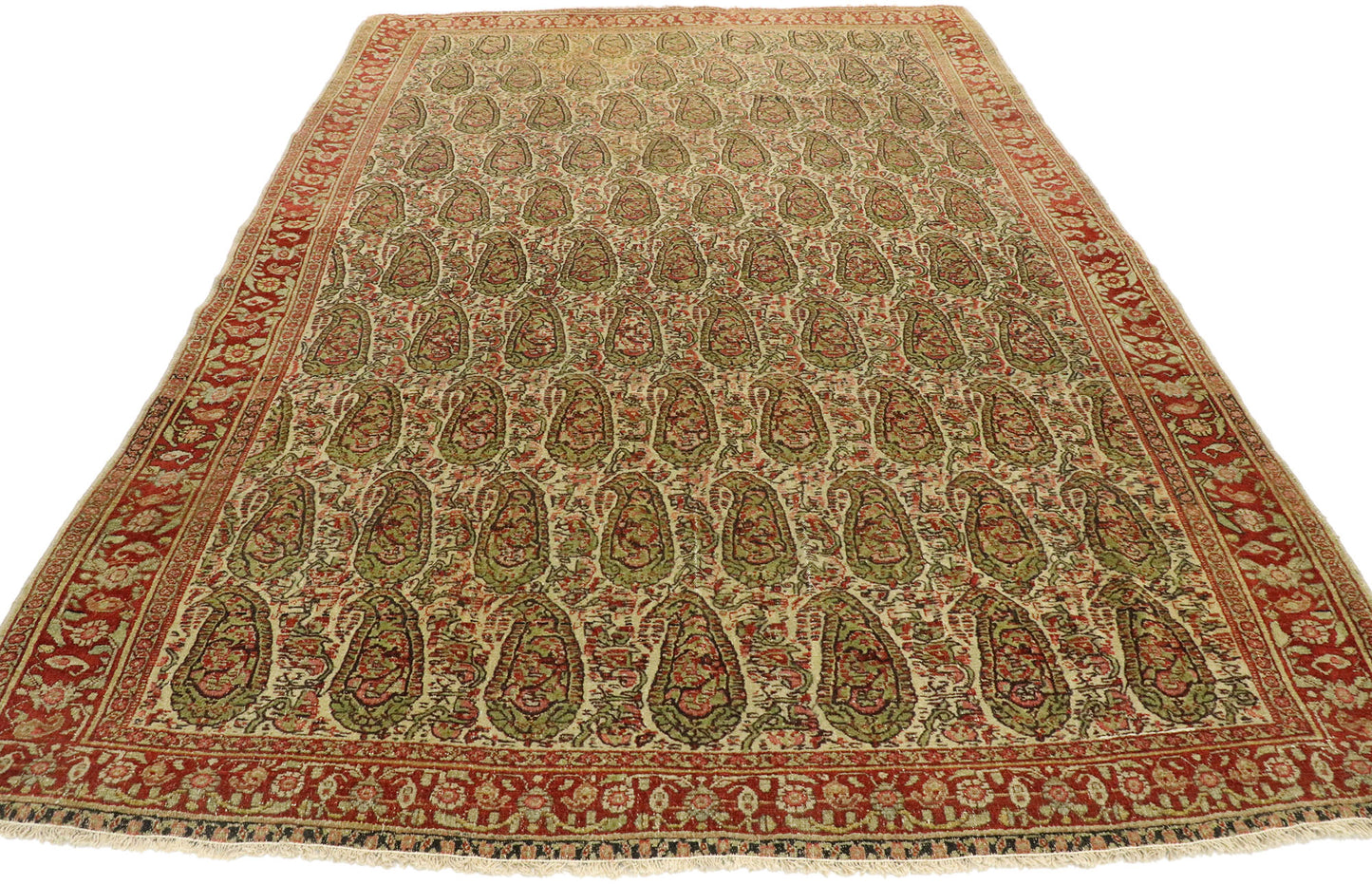 4 x 6 Vintage Persian Boteh Senneh Rug 53088