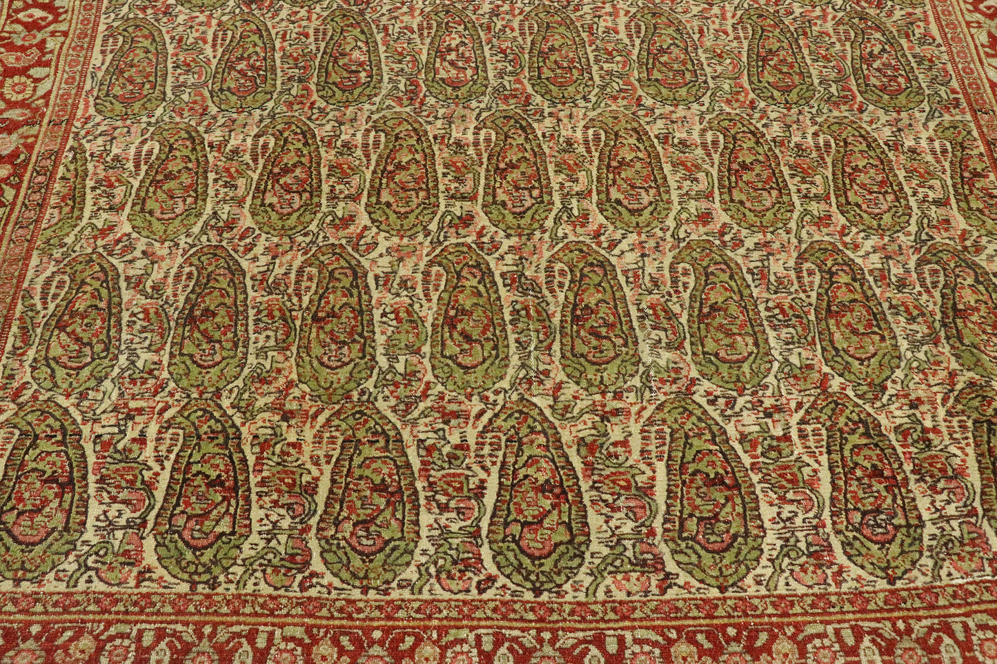4 x 6 Vintage Persian Boteh Senneh Rug 53088