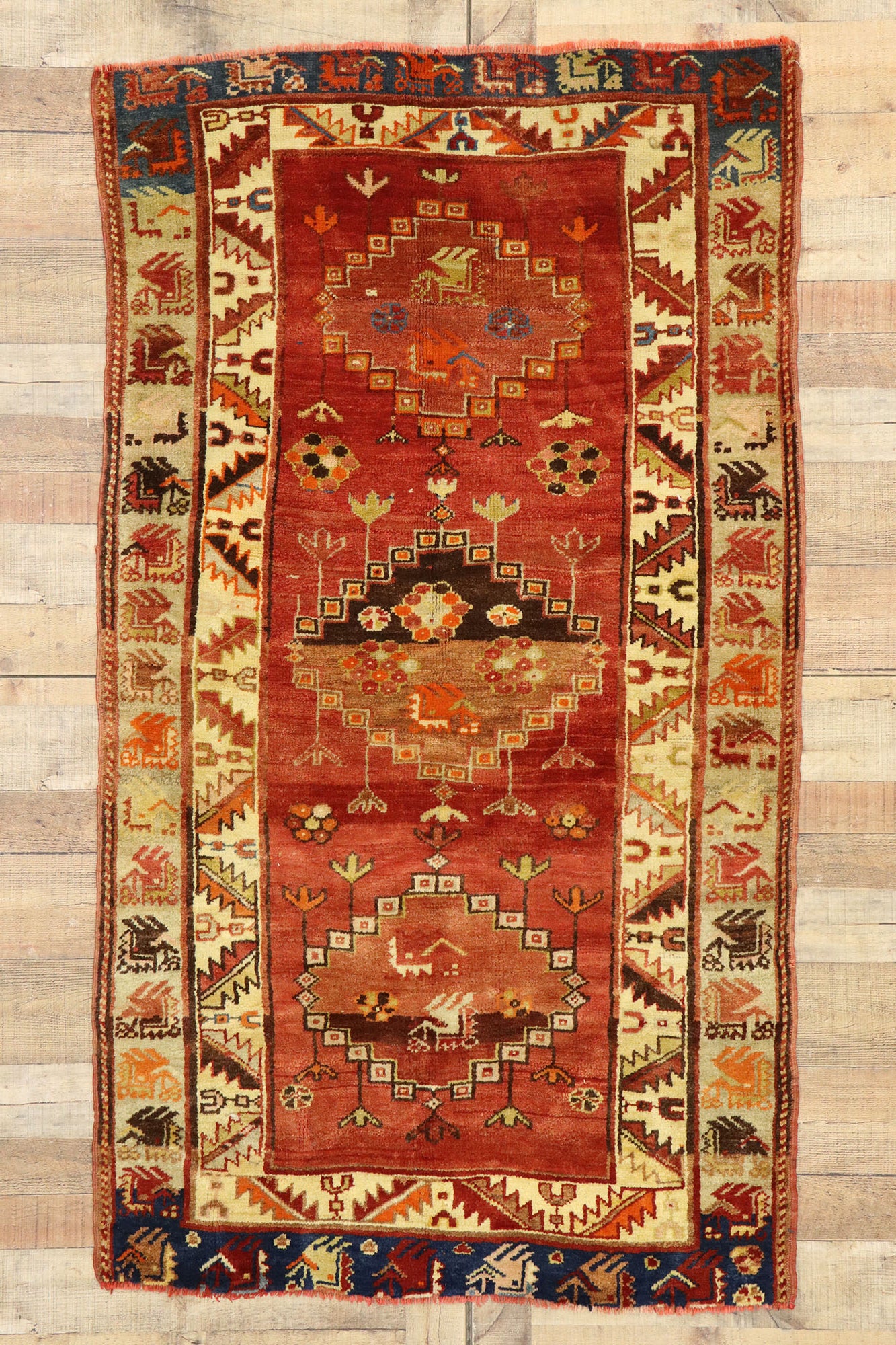 4 x 6 Vintage Turkish Oushak Rug 53096