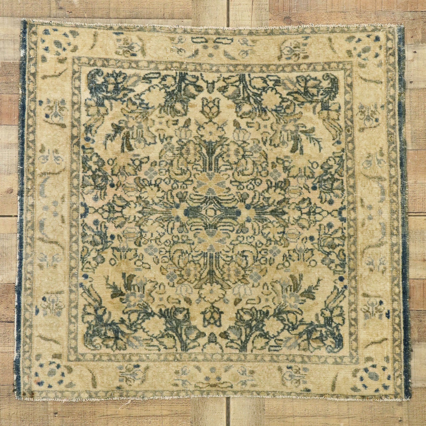 3 x 3 Vintage Turkish Oushak Rug 53098